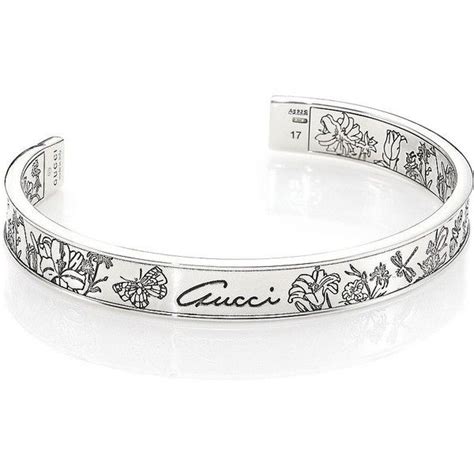 gucci flora silver cuff bangle|luxury Gucci bracelets.